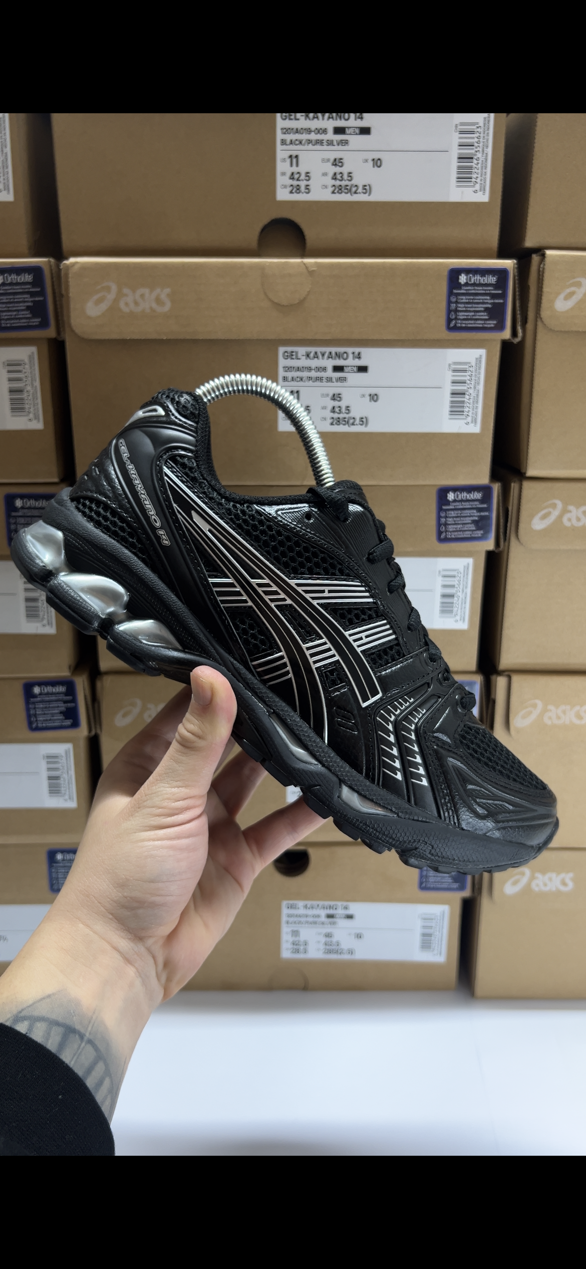 ASICS GEL-KAYANO 14 BLACK PURE SILVER